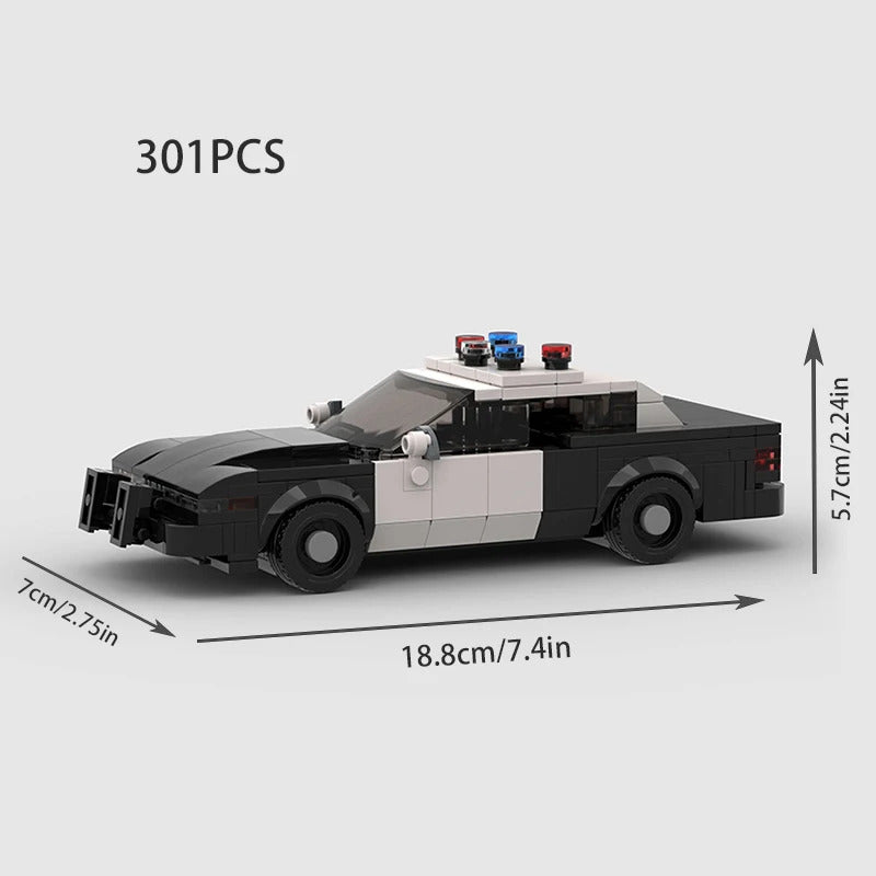 1993 Intercept Police Cars MOC Vehicle SWAT Patrol Building Blocks City Speed Champions Crown Victoria Model Technique Kids Toys